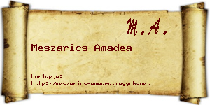 Meszarics Amadea névjegykártya